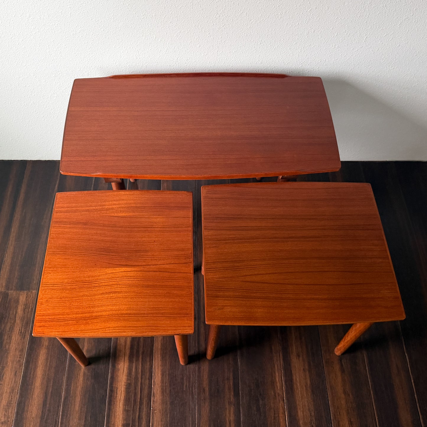 Set of Three Vintage MCM Teak Nesting Tables