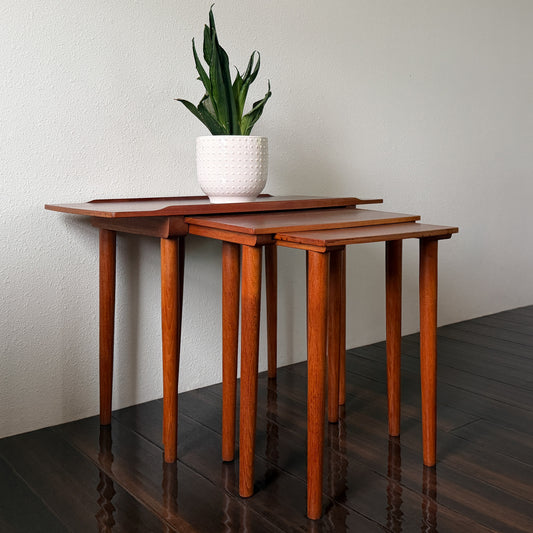 Set of Three Vintage MCM Teak Nesting Tables