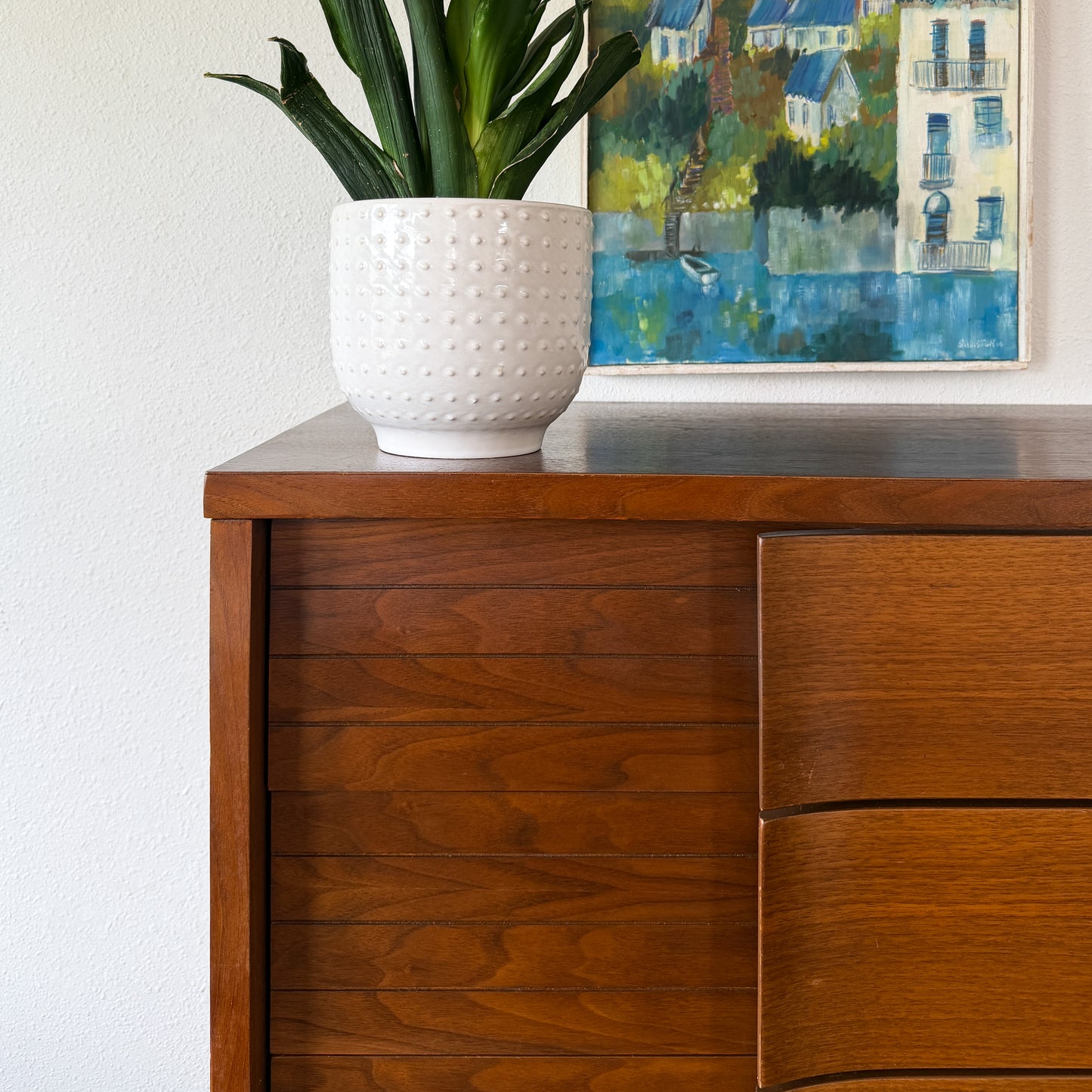 MCM Walnut 5-Drawer Tallboy