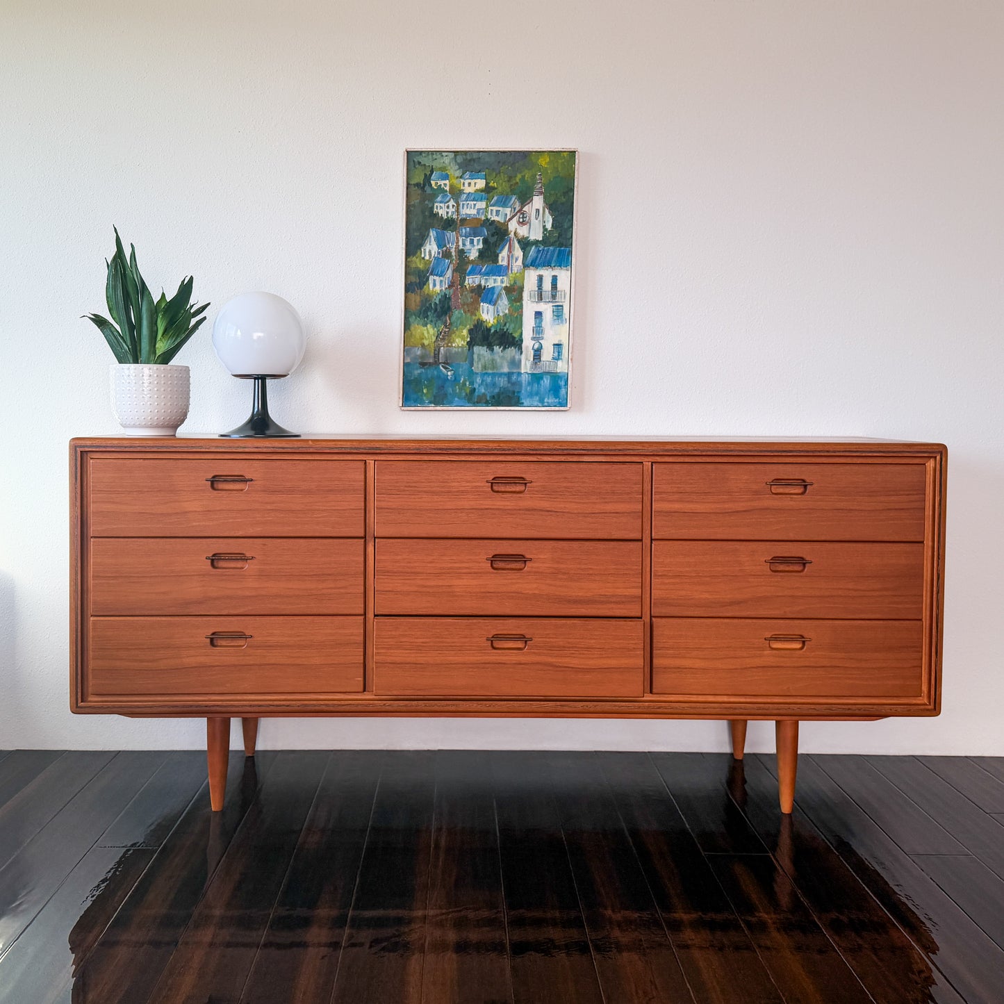 Vintage MCM 9-Drawer Teak Dresser