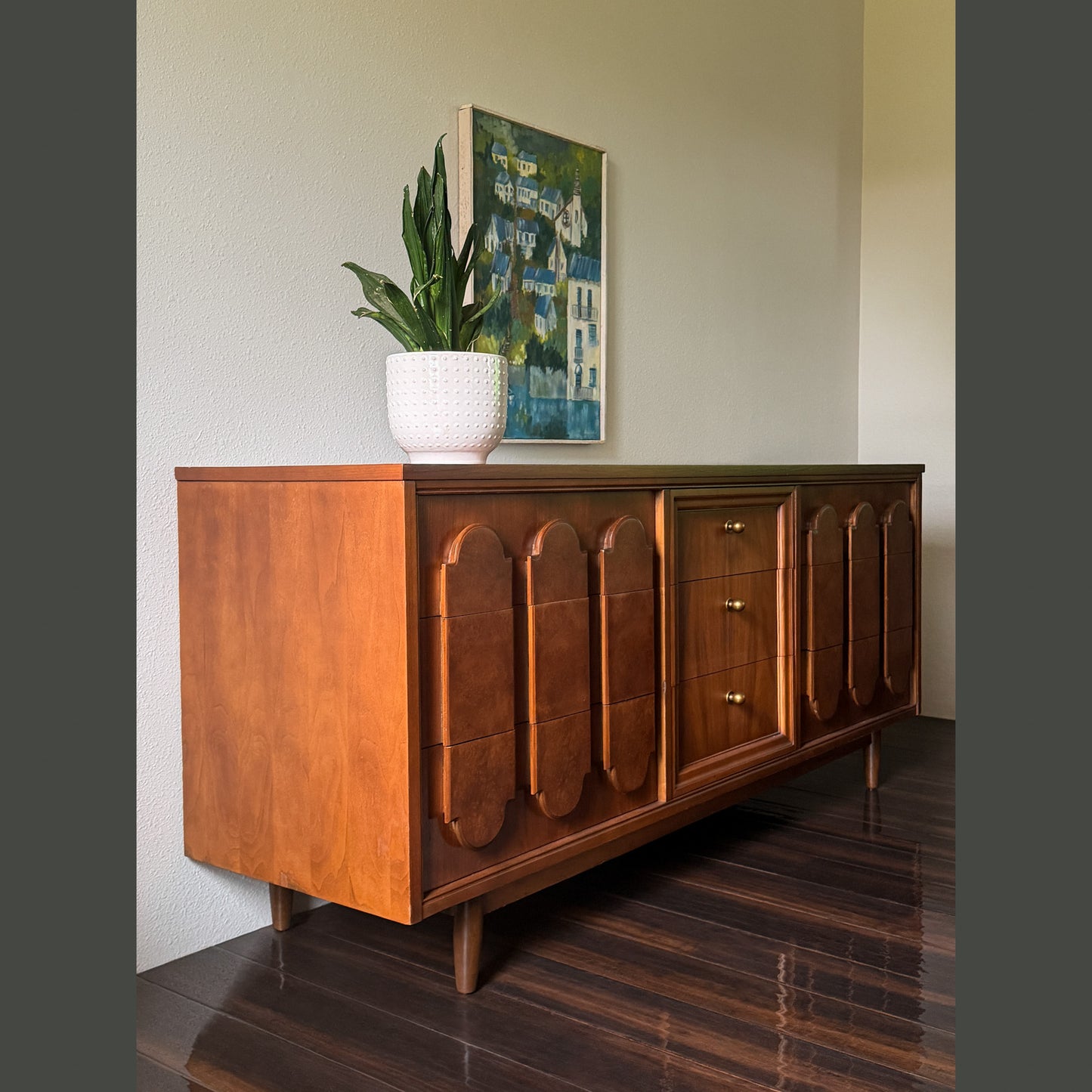 Vintage MCM Walnut Dresser