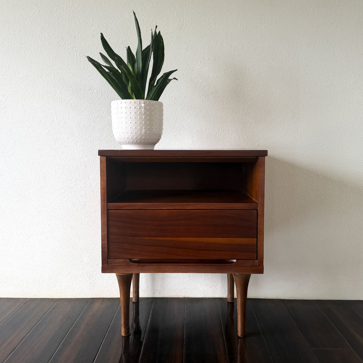 Vintage MCM Walnut Nightstand