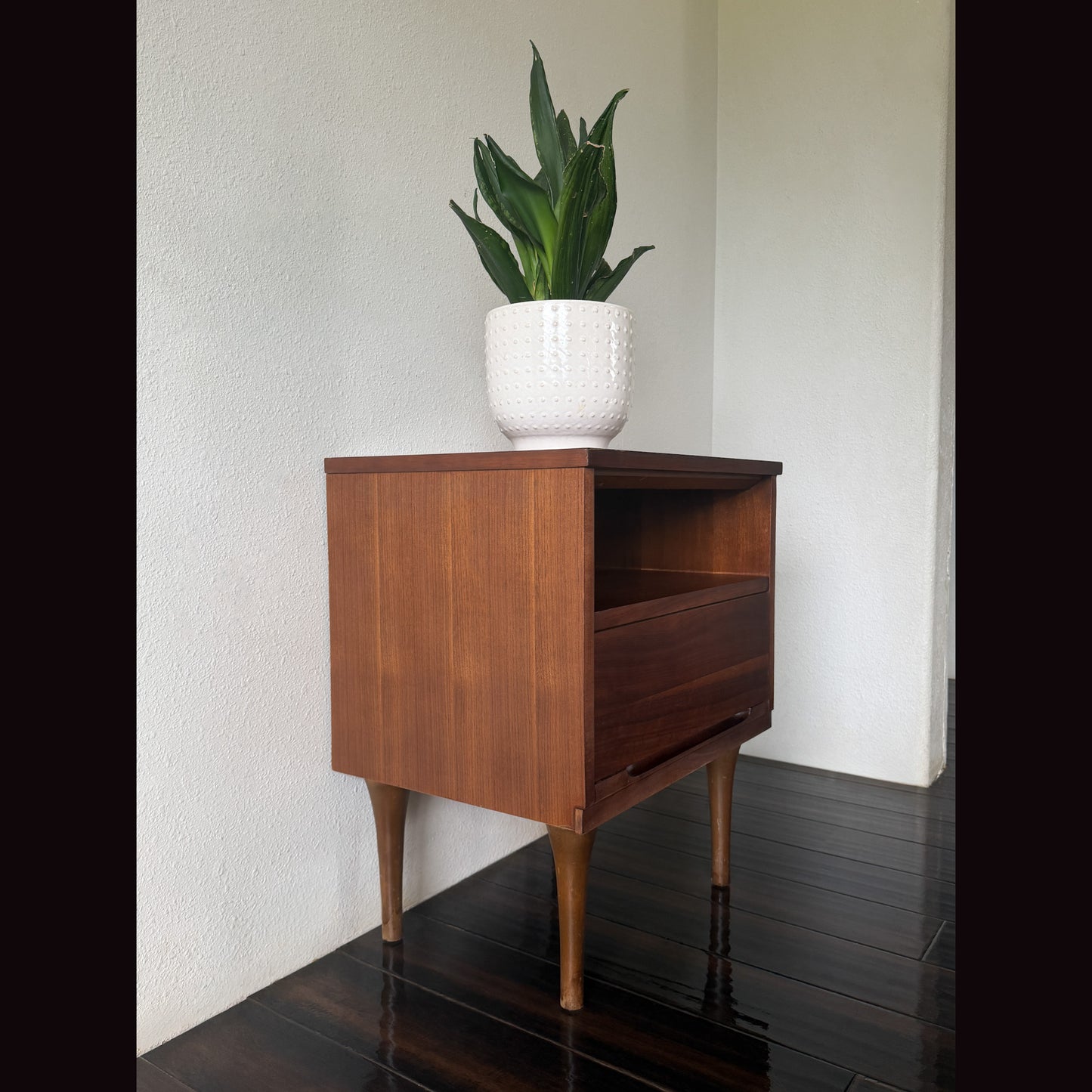 Vintage MCM Walnut Nightstand